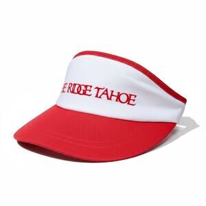 Vintage 80s The Ridge Tahoe Ski Resort Vacation Club Red & White Hanes Visor